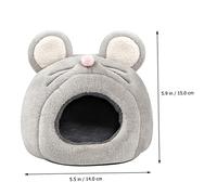 TOGEVAL Plush Rat Shape Hamster Hideout Warm Cave Bed for Small Pets Windproof Cotton Nest for Chinchillas Mice Guinea Pigs Cozy Soft Animal Shelter for Rest Play and Sleep