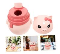 TOGEVAL Pop-up Automatic Toothpick Holder Pink Plastic Storage Box Cartoon Pig Design Large Capacity Toothpicks Smooth Press Button Dispenser for Home Kitchen Decor