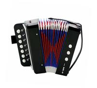 TOGEVAL Portable Accordion Educational Musical for Beginners Black Promotes Cognition and Eye Hand Coordination Tonic and Bass Sounds Stimulates Music Interest and Talent Development