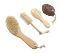 TOGEVAL Portable Body Brush with Supple Bristle Exfoliator Stone for Deep Body Cleaning and Shower Scrubbing Ergonomic Design for Comfortable Massage and Circulation Improvement