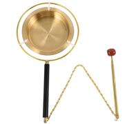 TOGEVAL Portable Buddhist Brass Hand Bell Temple Percussion Instrument Delicate Yin Qing Hand Musical Instrument for Dharma Rituals and Meditation