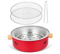 TOGEVAL Portable Charcoal Grill Iron Bbq Stove for Outdoor Camping and Tea Cooking Detachable Tabletop Barbecue Oven with Grills Lightweight and Sturdy for Backyard Picnic Family