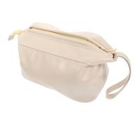 TOGEVAL Portable Cosmetic Bag Large Capacity Pu Leather Makeup Organizer Travel Toiletry Pouch for Women Milk White Single Layer Cosmetic Storage