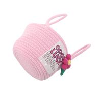 TOGEVAL Portable Cotton Yarn Storage Basket with Handles Compact Organizer for Nursery Shower Gift and Blanket Storage Durable Woven Tote for Newborn Essentials