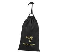 TOGEVAL Portable Drawstring Hair Dryer Bag Velvet Pouch 19x35cm Black Travel Storage Organizer for Hair Dryer Accessories
