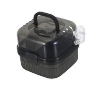 TOGEVAL Portable Dual-layer Hamster Travel Carrier with Ergonomic Handle Removable Base and Strong Airflow for Small Animals Like Ferrets Rats Chinchillas Compact Pet Cage for Comfortable