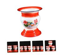 TOGEVAL Portable Enamel Spittoon for Adults Lightweight Compact Chinese Traditional Potty with Stain-Resistant Surface Easy to Clean Bright Design for Convenient Use and Transport