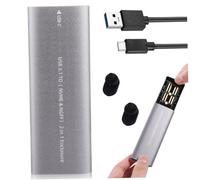 TOGEVAL Portable External SSD Enclosure Case for Smart Routers and Laptops, Aluminium Alloy with Dual Protocol Nvme M.2 USB Type-c 3.1, Suitable for Transferring Large-capacity Data