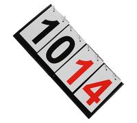 TOGEVAL Portable Flip Scoreboard with Stand - 4-Digit Manual Score Keeper for Tabletop Sports and Card Games - Black Base with Black and Red Numbers, Competition Score Counter