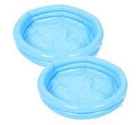 TOGEVAL Portable Inflatable Foot Soak Basin with Pump 2 Sets Round Foldable Foot Bath Tub for Spa and Home Use for Travel and Poolside Relaxation Random Color Random Color