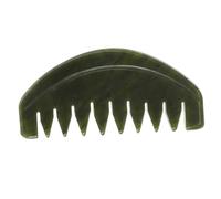 TOGEVAL Portable Jade Hair Comb for Scalp Massage and Circulation Natural Xiuyan Jade with Smooth Rounded Edges Lightweight Practical Body Massaging Comb for Home and Travel Use