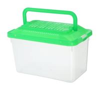 TOGEVAL Portable Medium Plastic Turtle Transport Box with Handle, Fish Tank Carrier for Small Pets and Reptiles, Green Aquarium Container for Travel and Home Use