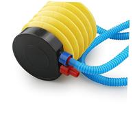 TOGEVAL Portable Mini Balloon Air Pump with Single Long Hose Plastic Foot Inflator for Quick Inflation and Deflation Compact Yellow and Blue Design for Balloons and Inflatables Easy to