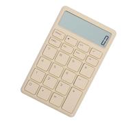 TOGEVAL Portable Mini Calculator White 12-Digit Handheld Battery Operated Basic Calculator for Students Office Use with Large LCD Display Pocket Size