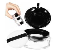 TOGEVAL Portable Travel Empty Powder Compact Case for Loose Powder and Concealer Refillable Makeup Container with Puff Secure and Stylish Design for Women the Go