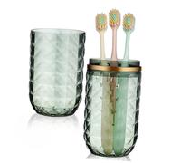 TOGEVAL Portable Travel Toothbrush Holder with Dual Mouthwash Cup Lightweight Reusable Toothpaste Case Compact and Stylish Toiletries Container for Camping Business Trips and Daily Use