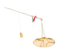 TOGEVAL Portable Vintage Copper Traditional Chinese Medicine Scale Handheld Balance with Weights for Precise Herbal Ingredient Measurement and Small Business Cooking Baking Use