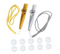 TOGEVAL Practical Aluminum Alloy Kazoo Instrument with Distinctive Tone and Mouth-conforming Design, Includes Ropes, for All-age Music Play and Learning