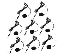 TOGEVAL Professional 8pcs Clip-on Lapel Microphone Set for Phone and Camera, Black Mini Lavalier Mic for Teaching, Interviews, Lectures, and Guided Tours