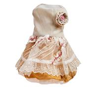 TOGEVAL Puppy Rose Lace Formal Dress for Dogs Elegant Pet Party Skirt for Weddings Festivals and Special Occasions Adorable and Eye-catching Design