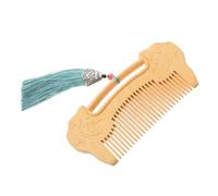 TOGEVAL Pure Handcrafted Boxwood Comb with Ruyi Lock Carving Fine Tooth Design for Gentle Scalp Massage Hair Care Beard Grooming Gift for Women with Curly Hair