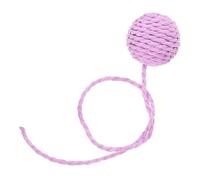 TOGEVAL Purple Jute Rope Cat Scratching Ball Toy with Replaceable Tail for Indoor Cats Easy Installation
