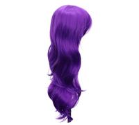 TOGEVAL Purple Long Curly Synthetic Cosplay Wig for Women Natural-looking Frizzled Hairpiece Comfortable Breathable Hair Extension for Party Dancing Stage Performance