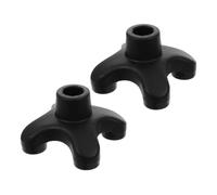 TOGEVAL Quad Rubber Walking Cane Tips 2pcs, Nonslip 4 Prong Self Standing Replacement Base for Elderly Stability, Sturdy Soft Rubber Feet for Walking Sticks and Canes