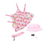 TOGEVAL Rabbit Harness Leash with Decorative Bunny Dress and Cute Hat Lightweight Sturdy Leash for Small Pets Comfortable Daily Clothing for Rabbits Guinea Pigs and Dwarf Pets Easy to