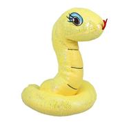 TOGEVAL Realistic Plush Snake Doll Soft Stuffed Animal for Chinese Year Festival Decoration PP Cotton Filled Lifelike Plush Snake for Party Atmosphere and Educational Play Yellow Color