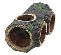 TOGEVAL Realistic Resin Aquarium Log Hideout for Fish and Amphibians with Privacy and Easy Cleaning Features, Natural Brown Hollow Log Shelter for Aquarium and Terrarium Decor