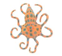 TOGEVAL Realistic Simulated Blue Ringed Octopus Model Plastic Sea Animal Figurine Lightweight for Room Decor and Educational Display