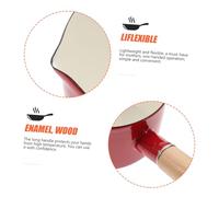 TOGEVAL Red Enamel Mini Saucepan with Ergonomic Handle Thickened Non-Stick Milk Pot for Electric and Induction Stoves Safe Cooking Pan for Food Soup Sauces and Instant Noodles