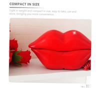 TOGEVAL Red Lips Landline Phone Ornament Creative Tabletop Dial Telephone Decoration Stylish Red Lip Design Lightweight Portable Gift for Home Office Housewarming Birthday Christmas