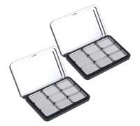 TOGEVAL Refillable Eyeshadow Box and Eyeshadow Organizer 2 Sets 10.90X7.10X1.50Cm Lightweight Multi-Grid Portable Blusher Palette for Girlfriend and Wife for Pocket Or Purse Storage