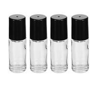 TOGEVAL Refillable Roll-on Bottles 30ml 4pcs Glass Roller Ball Containers for Essential Oils and Body Lotion Use on The Go