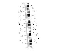 TOGEVAL Removable PVC Wall Sticker Height Chart with Bright Cartoon Piano Pattern Measuring Decal for Bedroom Nursery Tear-Resistant Home Decor for Smooth Surfaces