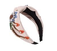 TOGEVAL Retro Headband for Women Rhinestone Embroidery for Girl's Hairbands for Wedding Guest Hair Accessories