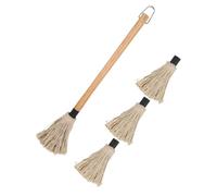 TOGEVAL Reusable BBQ Basting Mop with Wooden Handle Large Brush for Grilling Roasting Baking Marinading Durable Barbecue Brush for Sauce and Oil Application