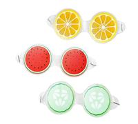 TOGEVAL Reusable Cooling Eye Pads 3pcs Fruit Design Cold Therapy Eye Mask Set and Skincare for Summer Use