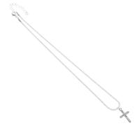 TOGEVAL Rhinestone Cross Necklace for Men and Women Flattering Collarbone Chain Scratch-resistant Zinc Alloy Crucifix Pendant Teen Jewelry with Symbolic Faith Charm