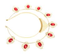 TOGEVAL Rhinestone Mary Crown Headband Hair Hoop Decorative Hair Accessory for Women Party Wedding Festival Chic Yellow Design