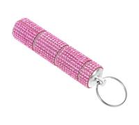 TOGEVAL Rhinestone Small Pill Organizer with Compartments Metal Keychain Medicine Holder for Vitamins and Supplements Portable Travel Pill Case with Stylish Bling Accent for Purse and Bag