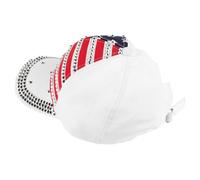 TOGEVAL Rhinestone-Studded Five-Pointed Star Design Cotton Material with Sun Protection Adjustable USA Flag Baseball Hat for Men and Women for Outdoor Adventures and 4th of July Events Multi