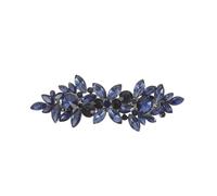 TOGEVAL Rhinestone Wedding Hair Barrette for Bride Sparkling Crystal Spring Hair Clip White K Molded Blue Orchid for Special Occasions