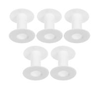 TOGEVAL Ribbon Spools Bobbins for Embroidery and Sewing Machine Empty Thread Spools Plastic I-Shaped 5 Pcs White Versatile Use with Adjustable Tension for Electrical Wires and Data