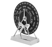 TOGEVAL Rotatable Metal Perpetual Desk Calendar Manual Date Desktop Decoration for Home Office with