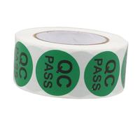 TOGEVAL Round Qc Approval Stickers Self Adhesive Quality Control Labels for Inventory Management Warehouse and Production Lines Clear Pass Marking for Product Testing and Quality Assurance