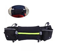 TOGEVAL Running Vest Pouch with 2 Water Bottles Phone Holder Jogging Belt Waist Pack for 4-6 Inch Phone Sports Accessory Running Bum Bag