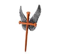 TOGEVAL Rustic Winged Cross Wall Decor Handcrafted Metal Prayer Statue Religious Angel Sculpture for Church Home Office Spiritual Blessing Gift
